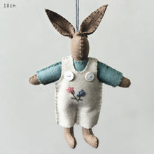 Load image into Gallery viewer, East of India Felt Rabbit Cream Dungarees