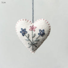 Load image into Gallery viewer, Hand Embroidered Felt Hanging Heart East of India