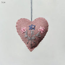 Load image into Gallery viewer, Hand Embroidered Felt Hanging Heart East of India