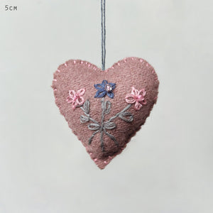 Hand Embroidered Felt Hanging Heart East of India