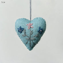 Load image into Gallery viewer, Hand Embroidered Felt Hanging Heart East of India