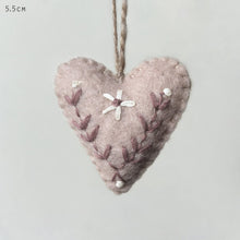 Load image into Gallery viewer, Hand Embroidered Felt Folkart Style Hanging Heart East of India