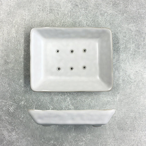 East of India Porcelain Off White Soap Dish