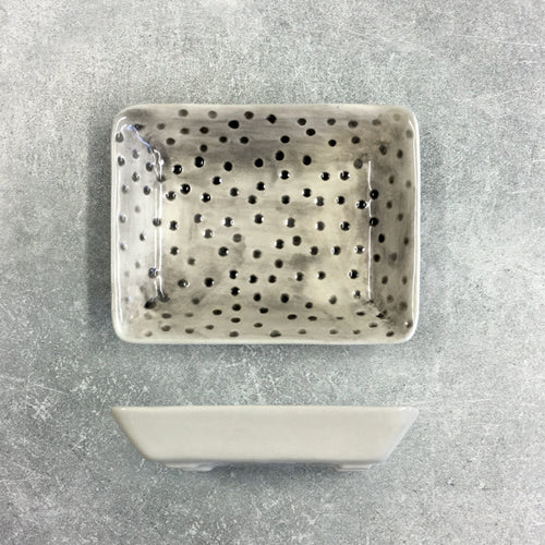 East of India Porcelain Dimpled Spot Soap Dish