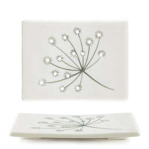 East of India Porcelain Off White Soap Dish 'Cow Parsley' Design