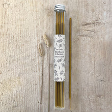 Load image into Gallery viewer, East of India Incense Sticks Set of 10 in Glass Tube