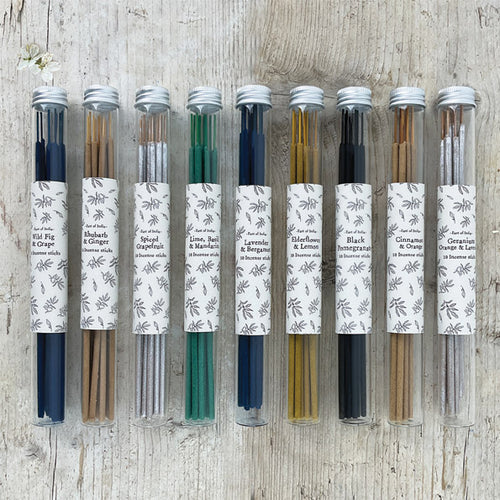 East of India Incense Sticks Set of 10 in Glass Tube
