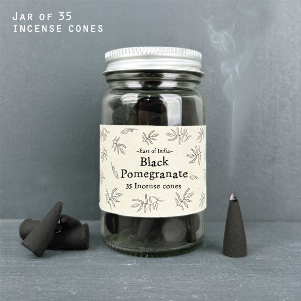 East of India Incense Cones Set of 35 in Glass Jar