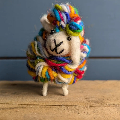 Mini Felted Colourful Fairtrade Sheep Ornament