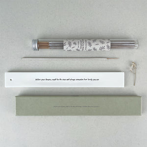 East of India Porcelain Incense Holder 'Follow your dreams ...' Gift Boxed