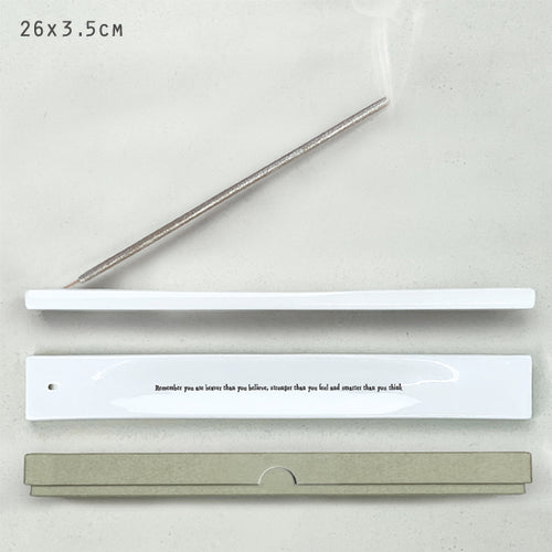 East of India Porcelain Incense Holder 'Remember you are braver than you believe ...' Gift Boxed