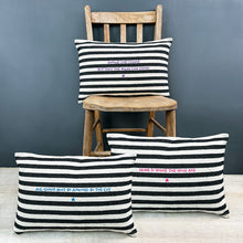 Load image into Gallery viewer, East of India Canvas &#39;Home is where the hugs are&#39; Thick Stripe Cushion