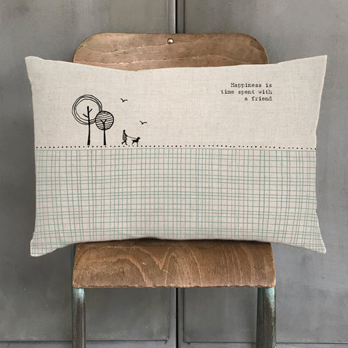 Happiness is time spent with a friend - Rectangle Cushion East of India