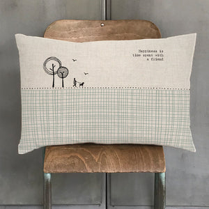 Happiness is time spent with a friend - Rectangle Cushion East of India