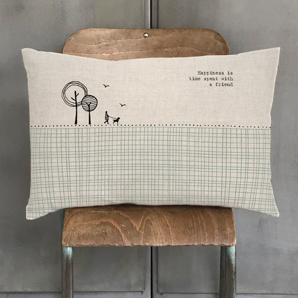 Happiness is time spent with a friend - Rectangle Cushion East of India