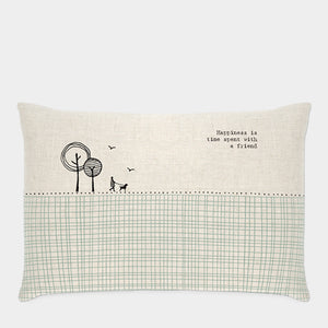 Happiness is time spent with a friend - Rectangle Cushion East of India