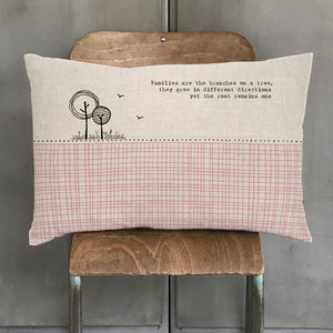 'Families are like branches on a tree ....' - Rectangle Cushion East of India