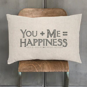 You+Me=Happiness  Rectangle Cushion East of India