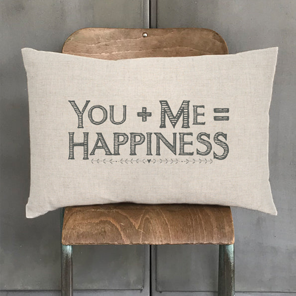 You+Me=Happiness  Rectangle Cushion East of India