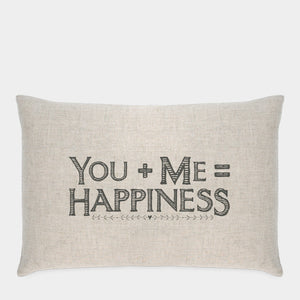 You+Me=Happiness  Rectangle Cushion East of India