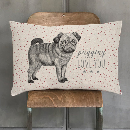 Pugging Love You Rectangle Cushion East of India