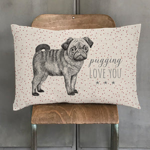 Pugging Love You Rectangle Cushion East of India