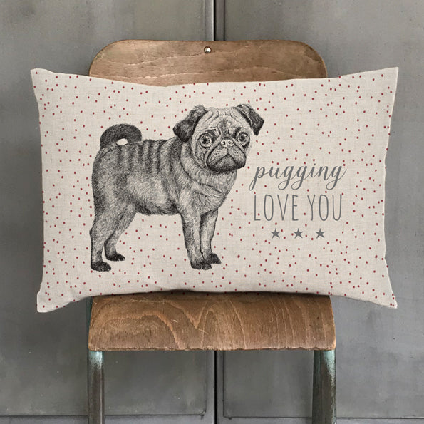 Pugging Love You Rectangle Cushion East of India