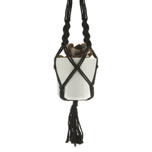 Load image into Gallery viewer, Cream or Black Macrame Plant Pot Holder with Ceramic Pot