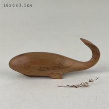Load image into Gallery viewer, East of India Hand Carved Wooden Whale Decoration