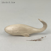 Load image into Gallery viewer, East of India Hand Carved Wooden Whale Decoration
