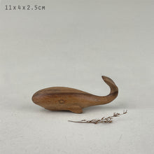 Load image into Gallery viewer, East of India Hand Carved Wooden Whale Decoration