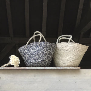 East of India Natural Straw Shopping Basket