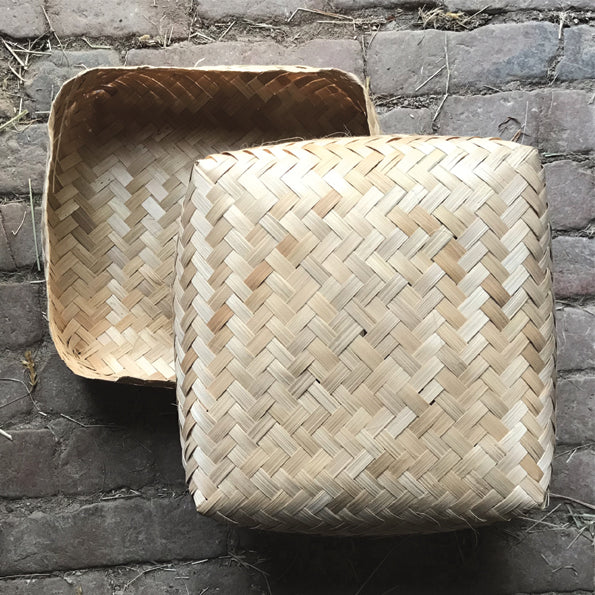 Woven Square Lidded Storage Box