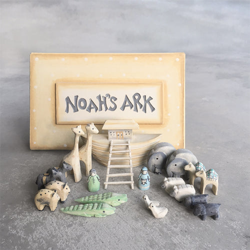 East of India Mini Wooden Noahs Ark Keepsake in Gift Box