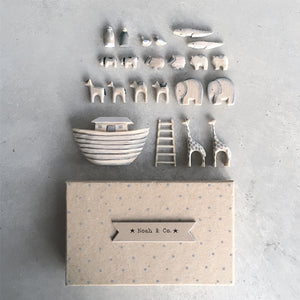 East of India Mini Wooden Noahs Ark Keepsake in Gift Box