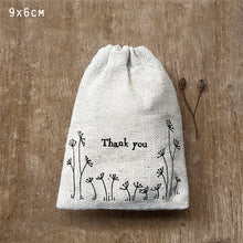 Load image into Gallery viewer, East of India  &#39;Thank you&#39; Small Drawstring Bag