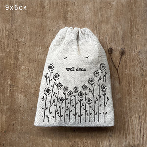 East of India  'Well Done' Small Drawstring Bag