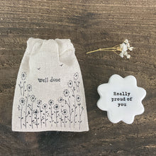Load image into Gallery viewer, East of India Tiny Fabric Gift Bag - Well Done