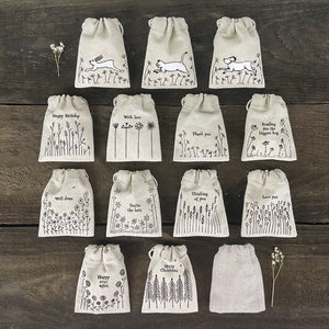 East of India Tiny Fabric Gift Bag - Happy Ever after