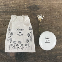 Load image into Gallery viewer, East of India  &#39;Happy ever after&#39; Small Drawstring Bag