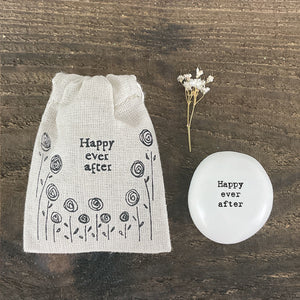 East of India Tiny Fabric Gift Bag - Happy Ever after