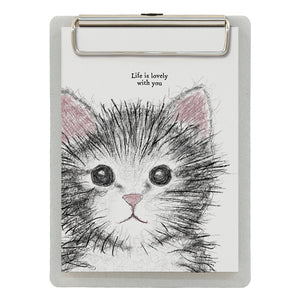 East of India Mini Cat Notepad Clip Board 'Life is lovely with you.'