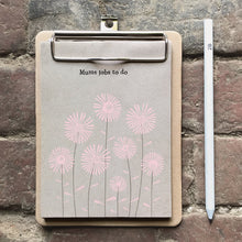 Load image into Gallery viewer, East of India Mini Floral Notepad Clip Board &#39;Mums to do list.&#39;