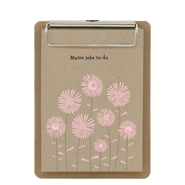East of India Mini Floral Notepad Clip Board 'Mums to do list.' – Good ...