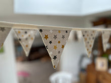 Load image into Gallery viewer, Handmade Rustic Star Linen Style Star Bunting