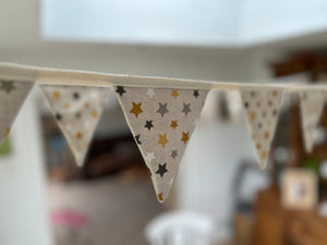 Handmade Rustic Star Linen Style Star Bunting