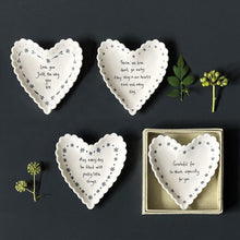 Load image into Gallery viewer, East of India White Scallop Porcelain Trinket Dish 'Love you just the way you are'