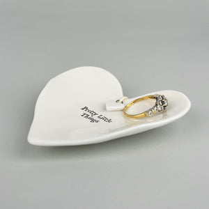 East of India White Porcelain Trinket Dish 'Pretty little things.' in Gift Box