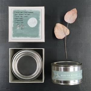 East of India Gift Boxed Candle 'I wish you lived nearer .....'