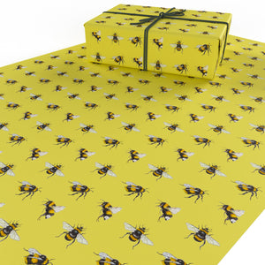 Yellow Bees Wrapping Paper • ECO Friendly • UK Made Wrapping Paper